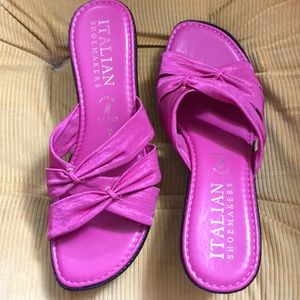 Italian Shoemakers pink wedge sandals